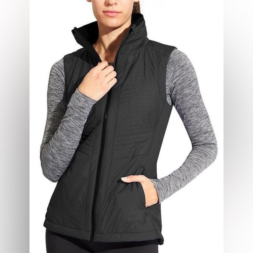 Athleta Black Sprinter quilted vest,‎ Size XXS
